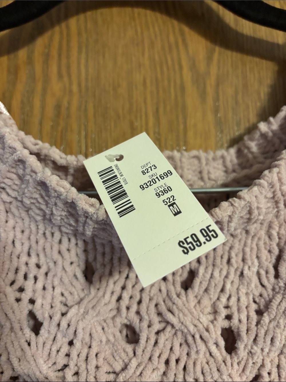 Aero Hygge Women’s Cable Knit Crewneck Sweater - Light Pink Size M NWT - Picture 2 of 6